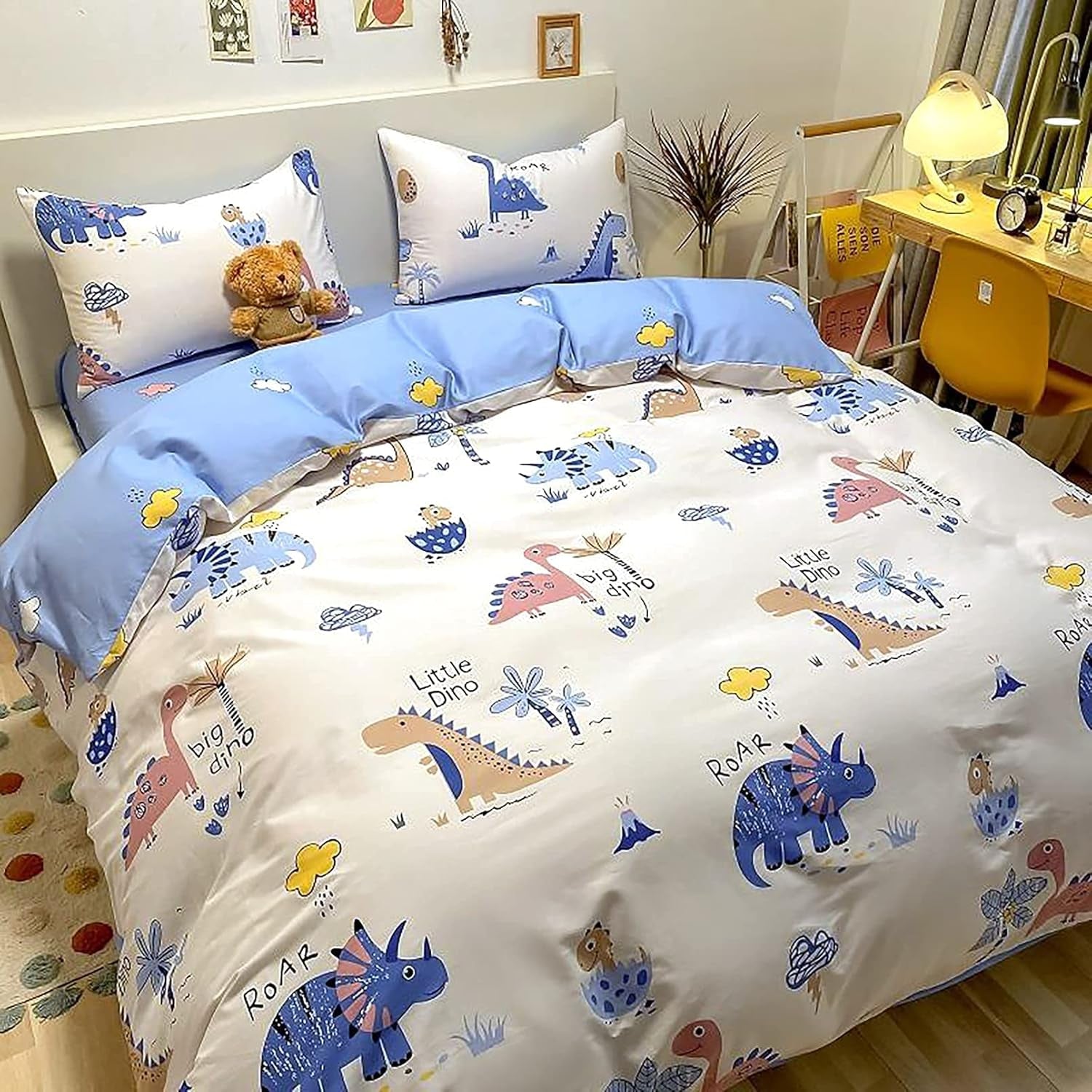 Linge de lit enfant, unisexe, dinosaures, coton Linge de lit - enfant Naty Shop