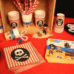 ARTS DE LA TABLE 20 serviettes en coton, 33 X 33 cm, 3 épaisseurs, drapeau pirate