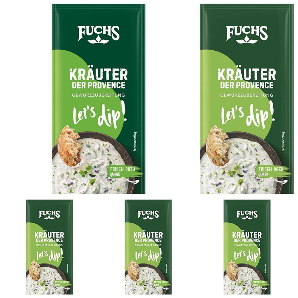 Fuchs Gewürze - Allons tremper ! Kräuter der Provence Gewürzzubereitung, Gewürz für Kräuterquarkdip, 7,5 g dans le sachet