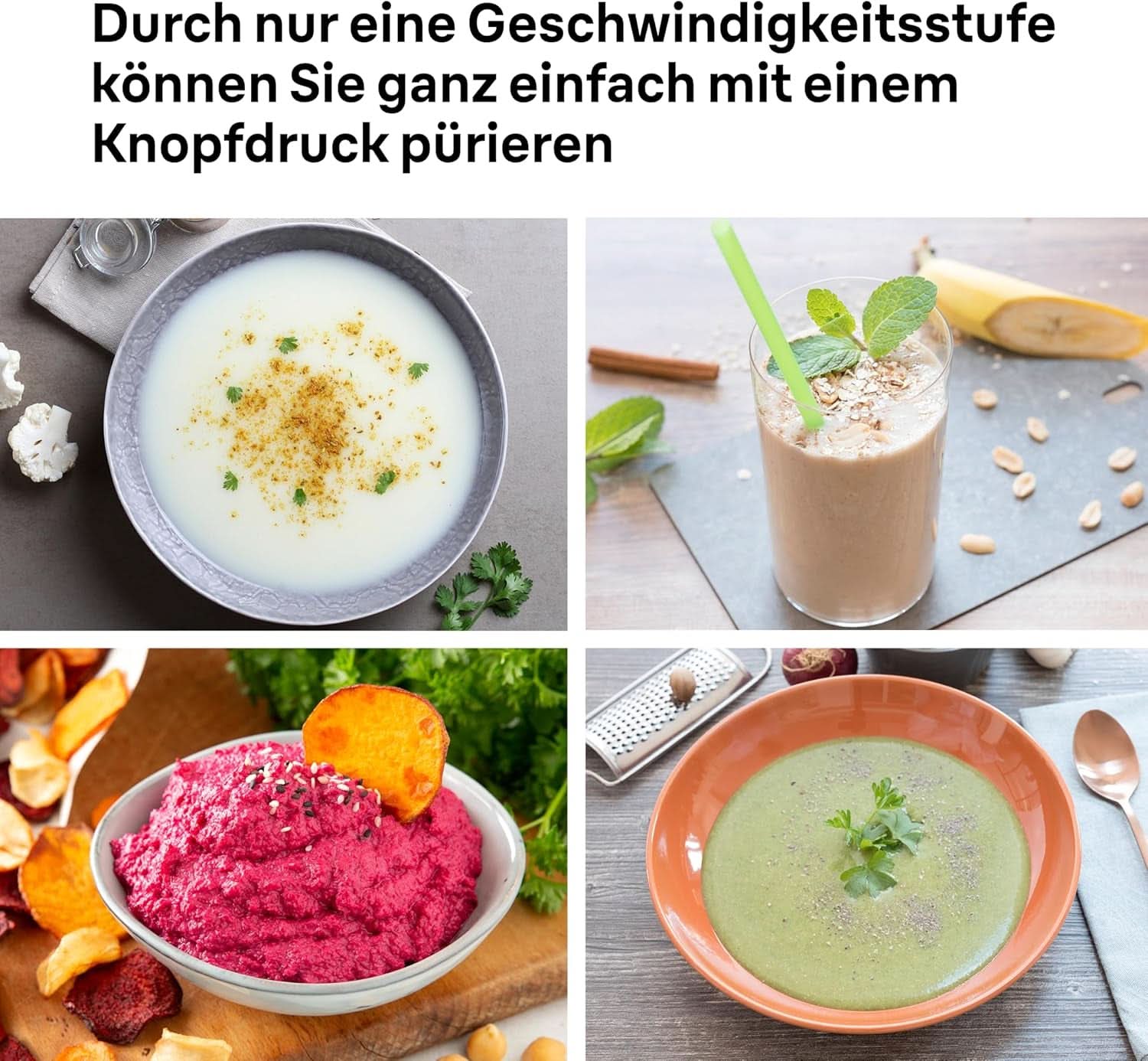 Braun Stabmixer MQ10.001M Multiquick 1 - Extra Light Pürierstab Mit Edelstahl-Mixfuß Und Easytwist System, Inkl. Mix- & Messbecher 600 ml, 450 watts, blanc mère et enfant Naty Shop