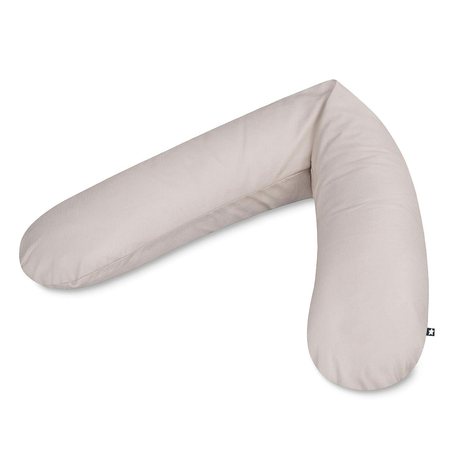 Perna de alaptare Julius Zöllner, umplutura cu fulgi deosebit de confortabila si dulcioasa, bumbac, cca 180 cm Accesorii Hrana si Alaptare Bebe Naty Shop Uni Taupe