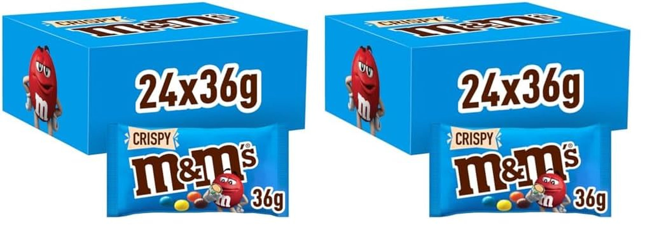 M&M's Peanut Chocolate Bulk Pack 24 x 45 g Lentilles au chocolat aromatisées aux cacahuètes Cadeau au chocolat (1080 g) Idéal comme friandise sur le thème du football