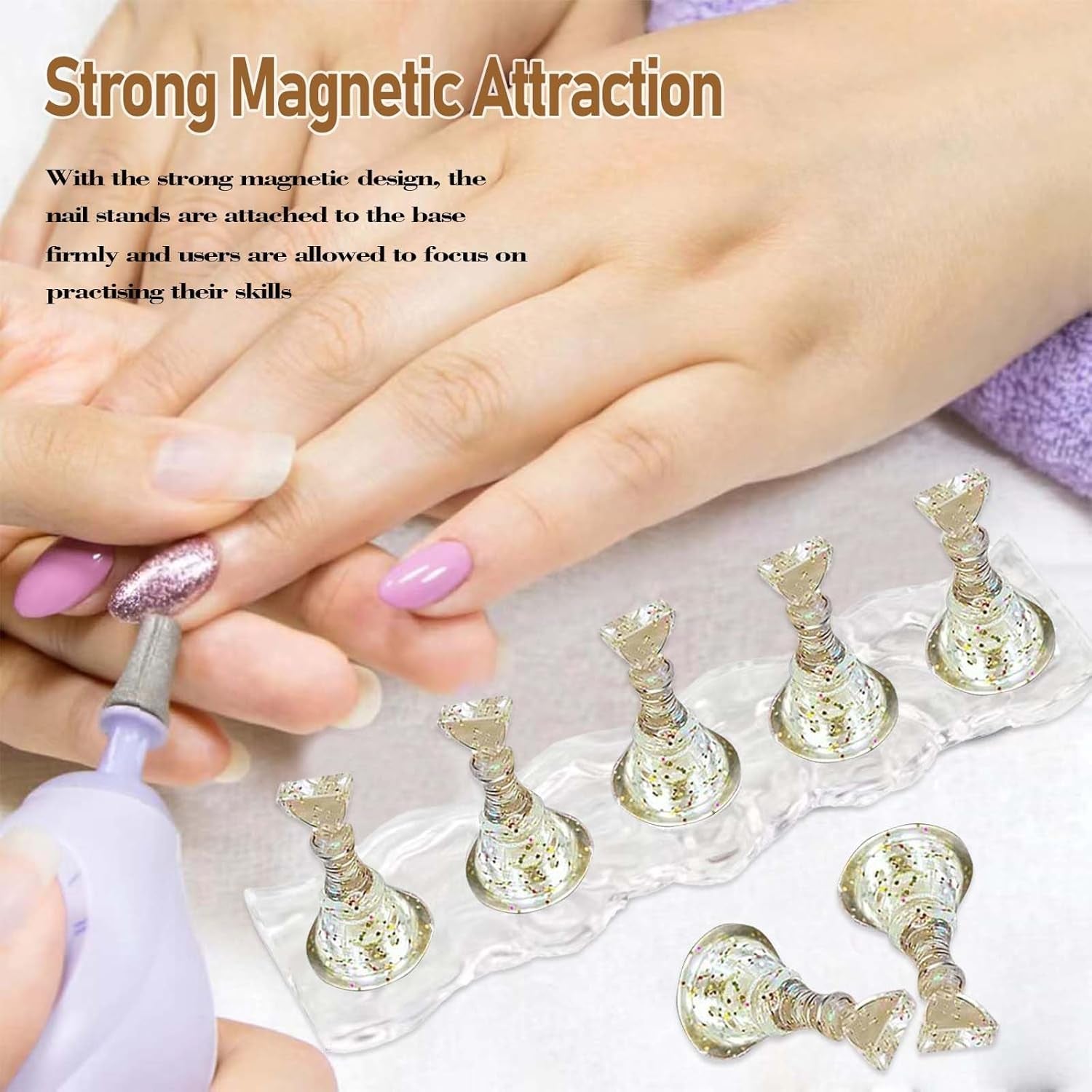 Kit de conception d'ongles - Main d'entraînement haut de gamme pour ongles en gel, accessoires pour ongles et ensemble d'ongles artificiels - Ensemble d'ongles en gel polyvalent et accessoires de nail art