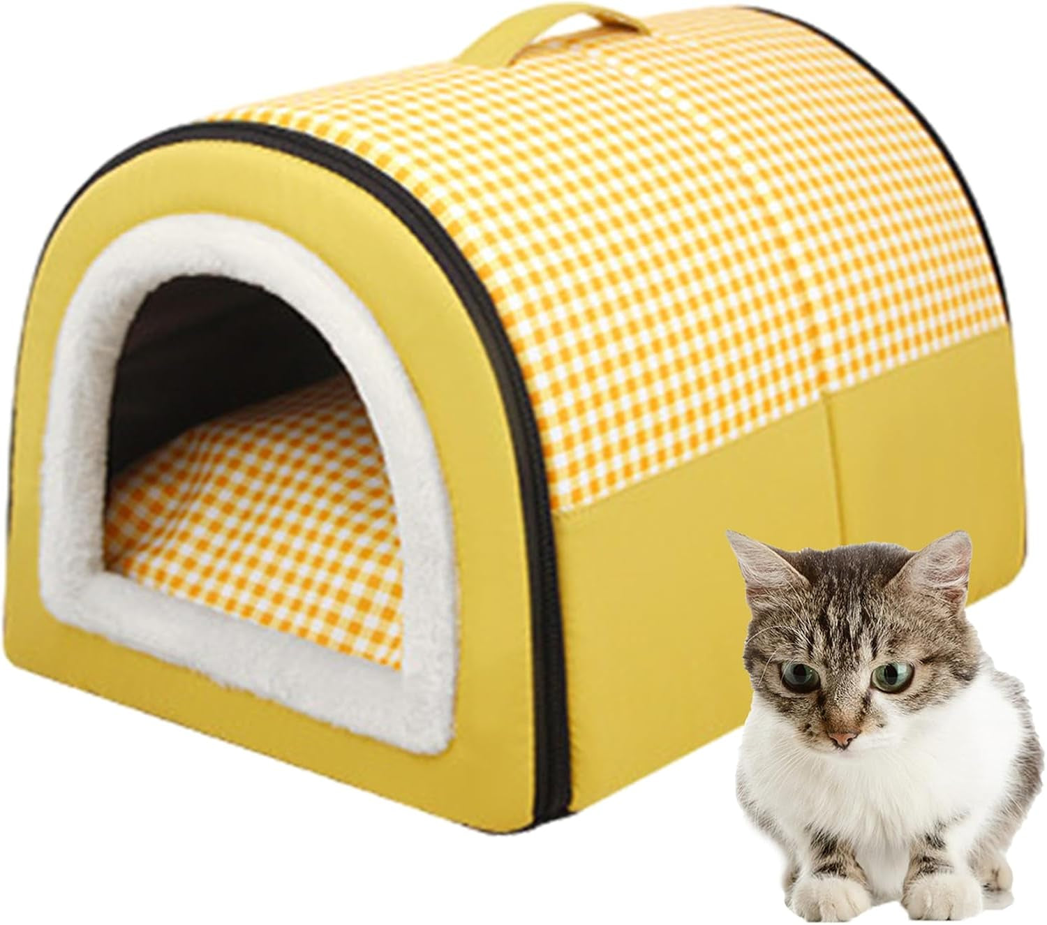 Katzenhöhle | Katzenhaus pour Draußen Winterfest | Katzenhöhle Outdoor pour Katzen | Katzenbett Höhle Katzenhaus Mit Abnehmbarem Waschbarem Matte | Wasserdichtes Wetterfestes Katzenbett Innen Draußen