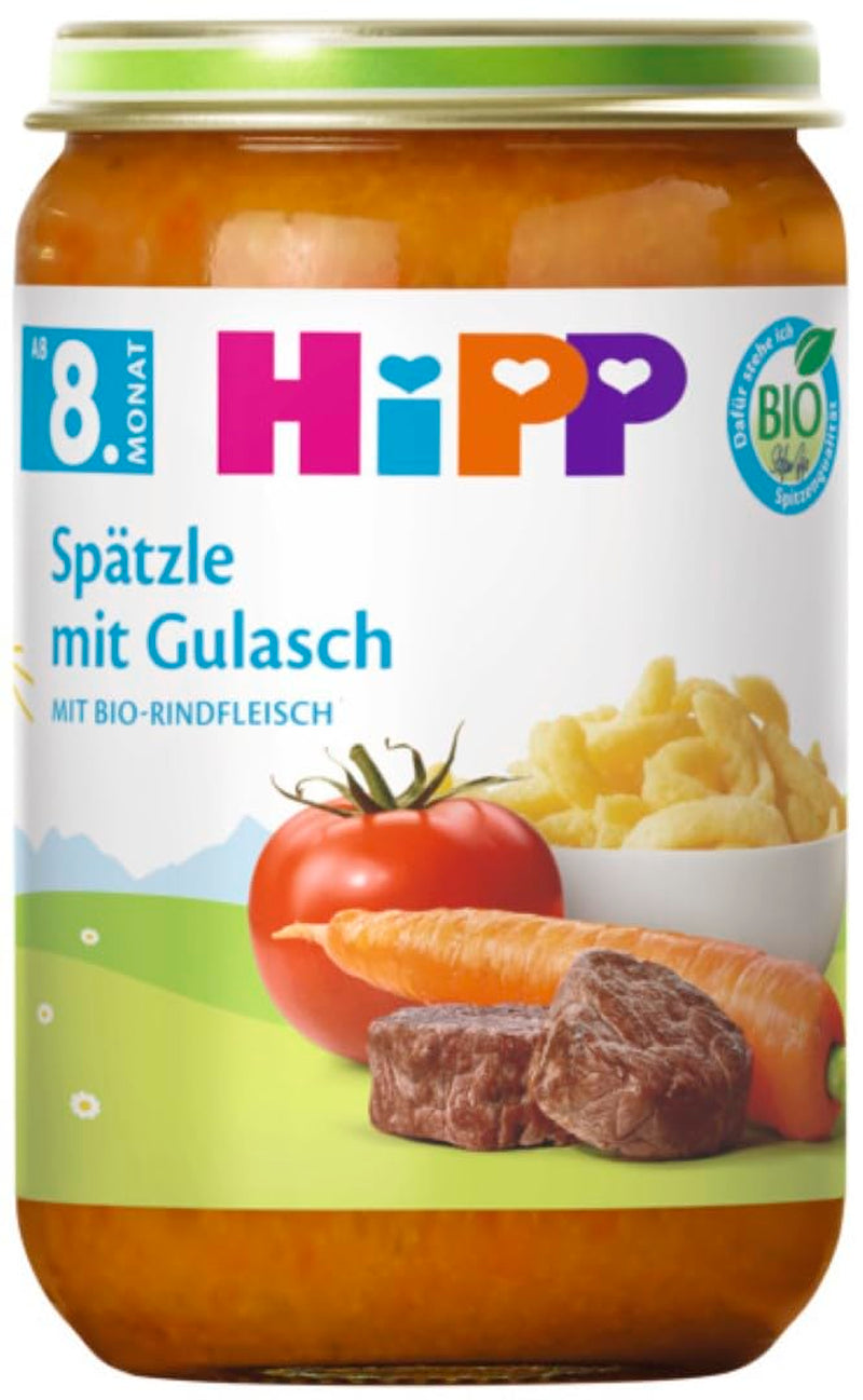 Hipp Menus Bio à partir de 8 mois spaetzle (pâtes) au goulasch, 220G, pack de 6 (6X220G) Mère et Enfant Naty Shop Default Title