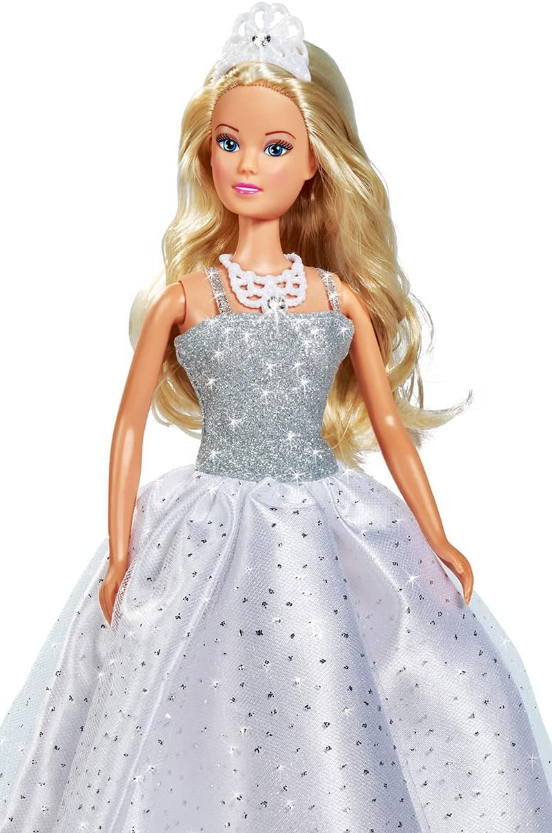 Simba 105733582 -  White Dream, Ankleidepuppe in einem traumhaften weißen Glitzerkleid mit Glitzerstein, 29cm Puppe, ab 3 Jahren