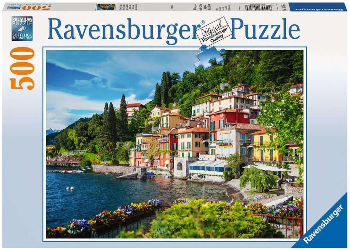 Ravensburger Puzzle 12000201 - Lac de Côme, Italie - Puzzle 500 pièces pour adultes et enfants de plus de 10 ans, puzzle paysage avec motifs italiens Puzzle Naty Shop Old Design