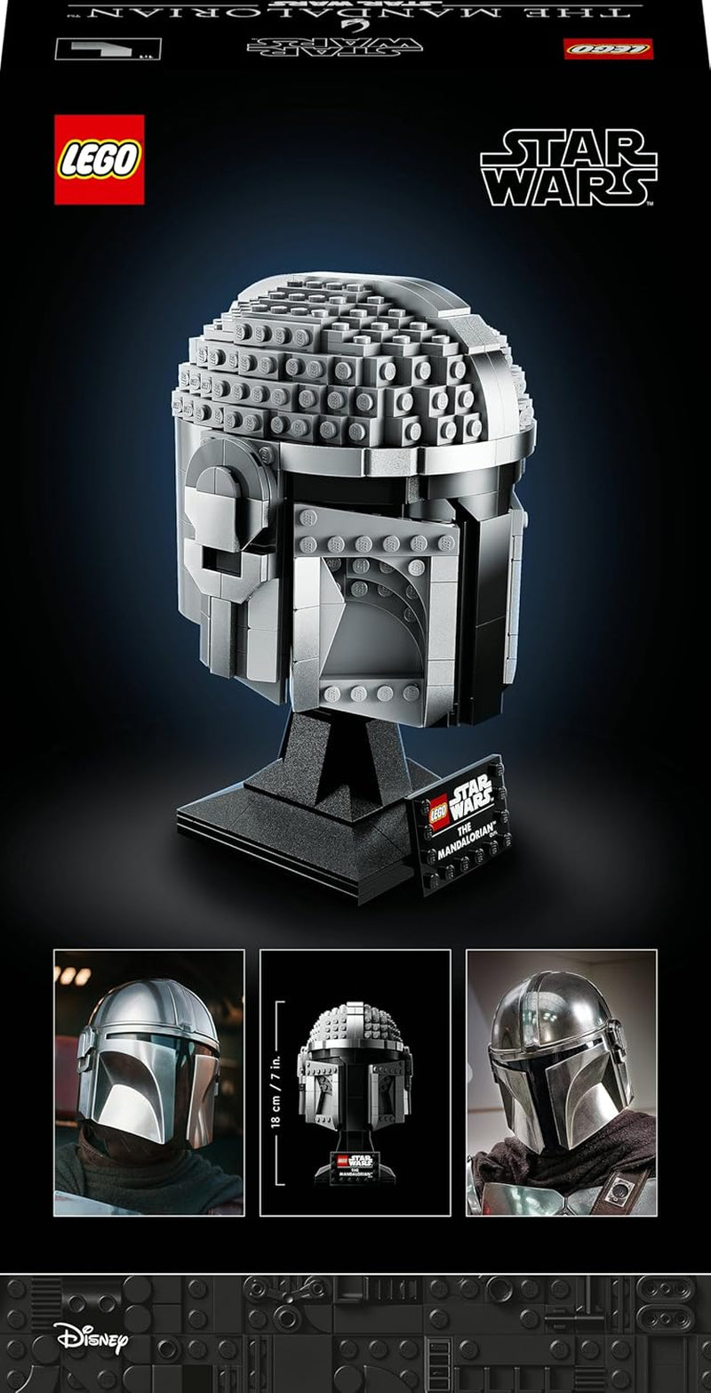 LEGO Star Wars Mandalorianer Helm Modell, Sammlerstück Zimmer-Deko und EIN tolles Geschenk für Erwachsene, Bausatz, Männer, Frauen, Mama, Papa, Sammler-Geschenkidee 75328