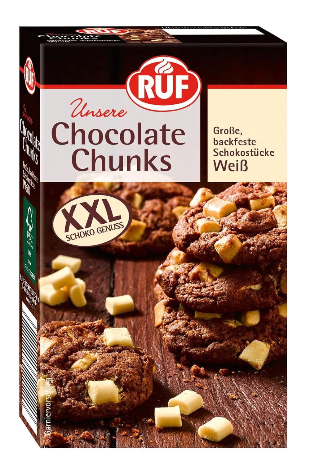 RUF, Gouttes de chocolat noir XXL pour la pâtisserie, végétaliennes, sans gluten, 100 grammes Glaçages et décoration Naty Shop Chocolat blanc