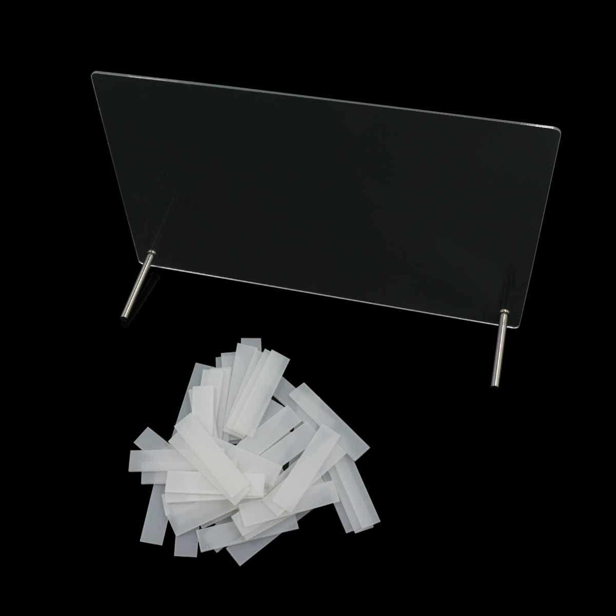 Panneau d'affichage d'ongles en verre acrylique avec bandes d'affichage et nano-adhésif, affichage de pointe d'ongle, carte de couleur transparente pour Nail Art, affichage d'art d'ongle, affichage d'exercice d'ongle (transparent)