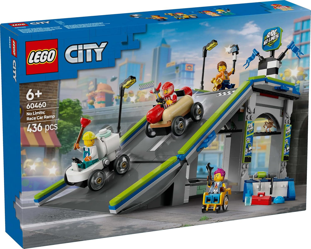 LEGO City No Limits : Course de caisses à savon avec rampe - Jouet de construction pour garçons et filles à partir de 6 ans - Set avec 2 boîtes à savon et 4 figurines de Racer - Idée cadeau pour les enfants 60460 Jeux de construction Besuche den LEGO-Store