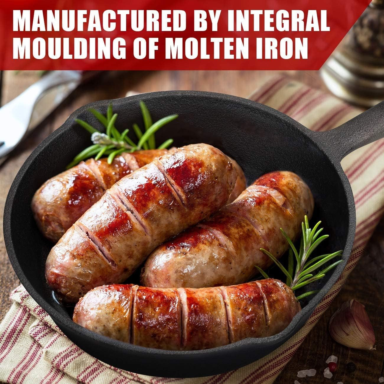 Poêle à griller en fonte OVERMONT avec poignée Casseroles et poêles Naty Shop