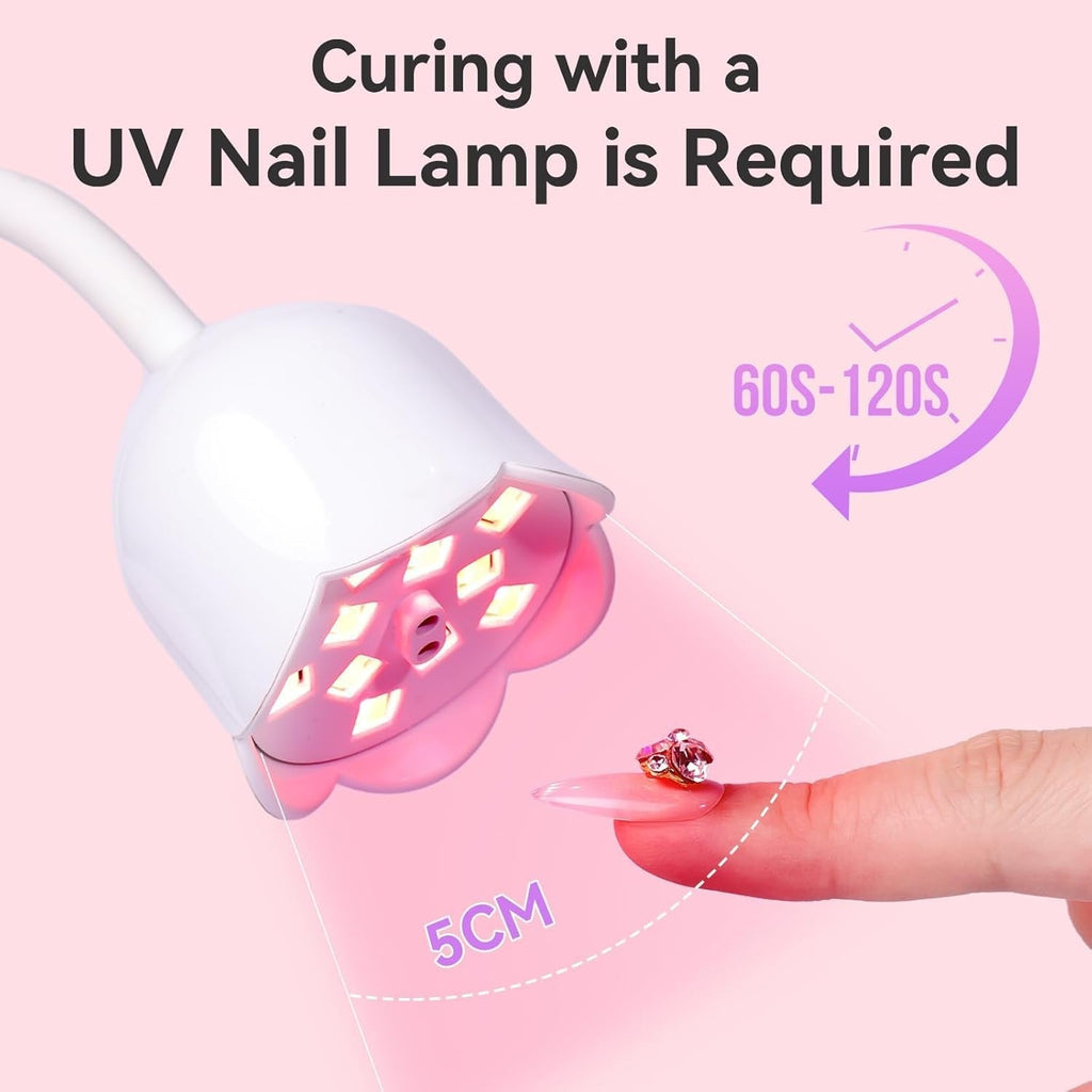 Makartt Rhinestone Glue Gel 3D Gel Nail Art Super Strassstein Kleber Für Nägel, Um Verschiedene Strasssteine Anzukleben and 3D Designs and Nail Charms, Perfekt Für Uv/Led-Lampe Geeignet, 30G