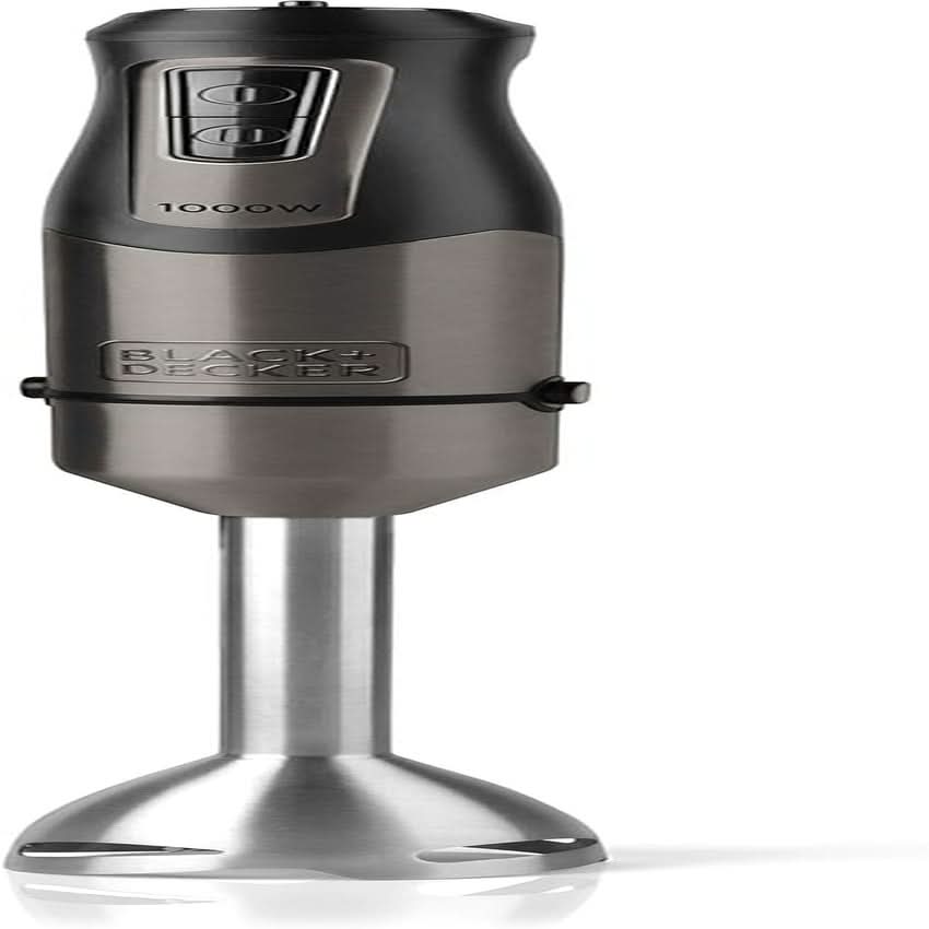 BLACK+DECKER Batteur sur socle | BXHBA1500E | 1500 watts | 20 vitesses | Turbo | Bois d'Édel | Protection anti-spritz | Inclus Pürieraufsatz, Schneebesen, Zerkleinerer Und Messbecher Kitchen Naty Shop Single 1 Zubehörteil 1000W