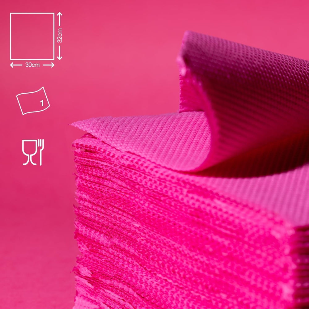 Serviettes en papier fuchsia Renova Red Label - 70 serviettes