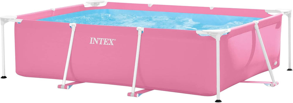 Intex 28266NP - Piscine hors sol rectangulaire avec cadre, 1662 L, acier et PVC, rose, 220x150x60 cm