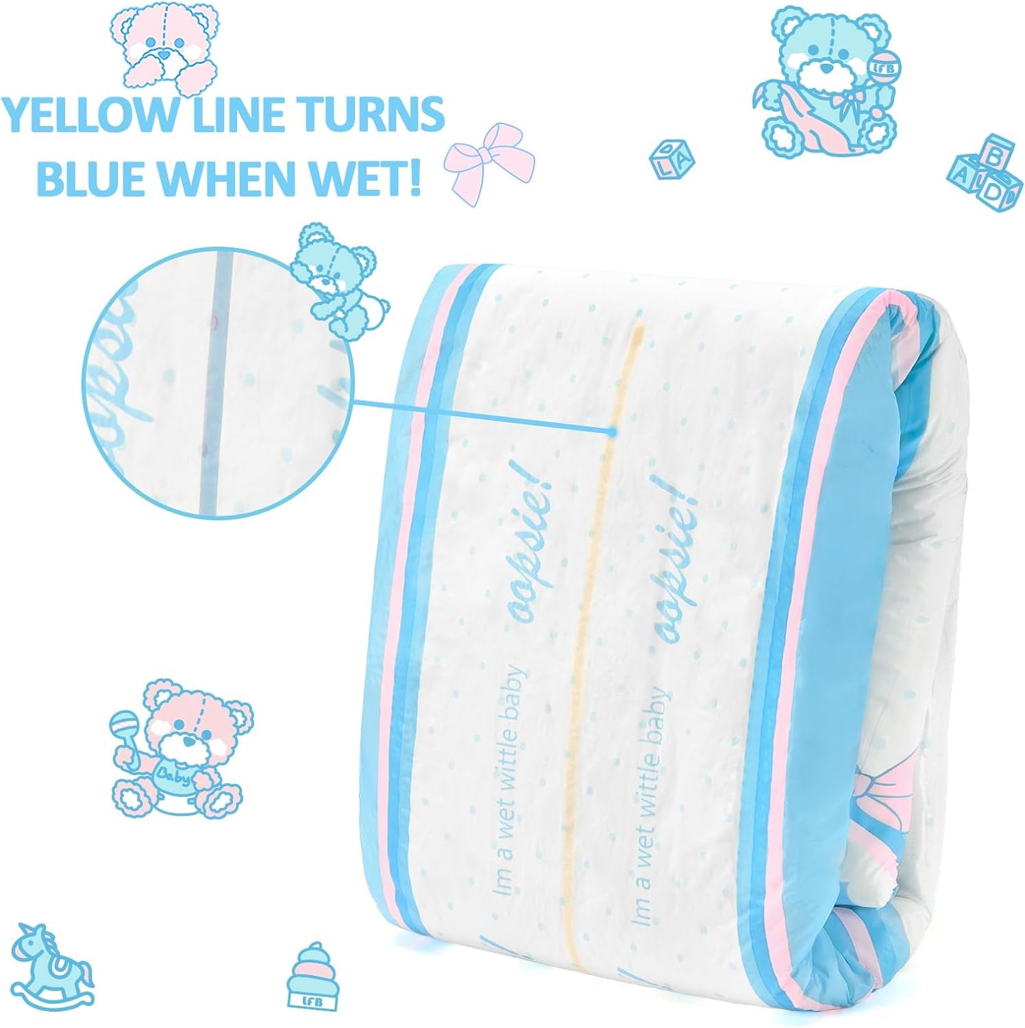 Couches Imprimées Adultes 5500-5800ml 10 Pièces - Slips de Toilette (XL)