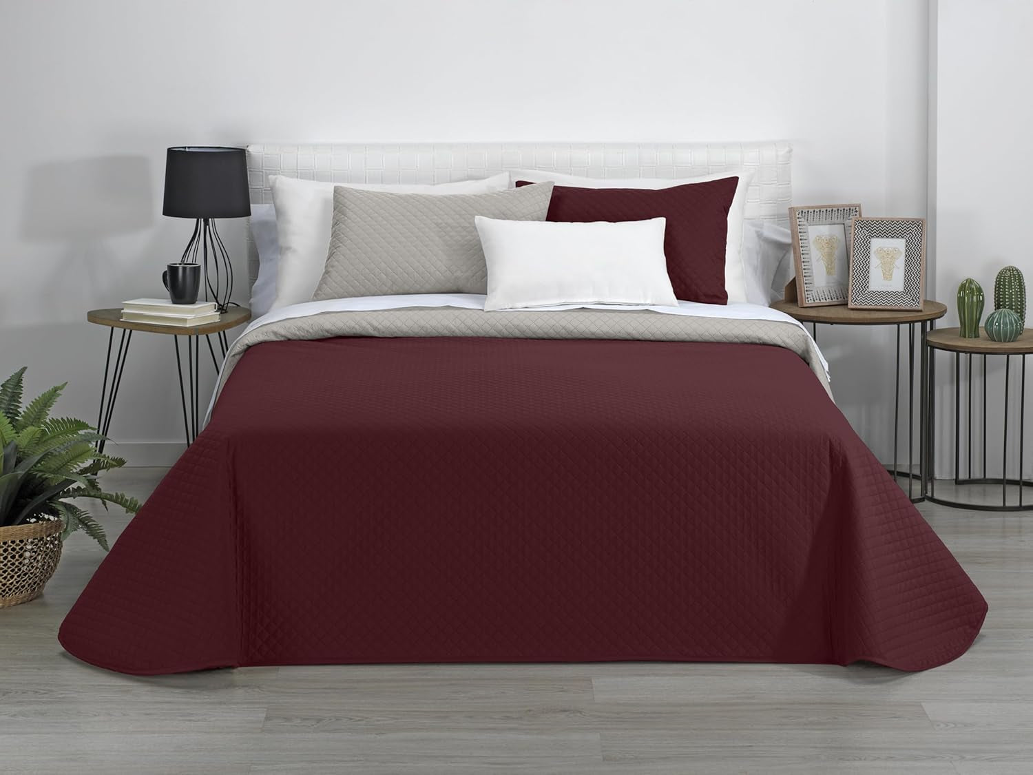 Estoralis | AVA | Courtepointe boutique réversible | Pour toutes les saisons | Couleur – Rouge/Beige | Pour lit 80/90 cm. lit. (180 X 270 Cm. Ancho X Alto) | Couette matelassée Couettes et couettes Naty Shop