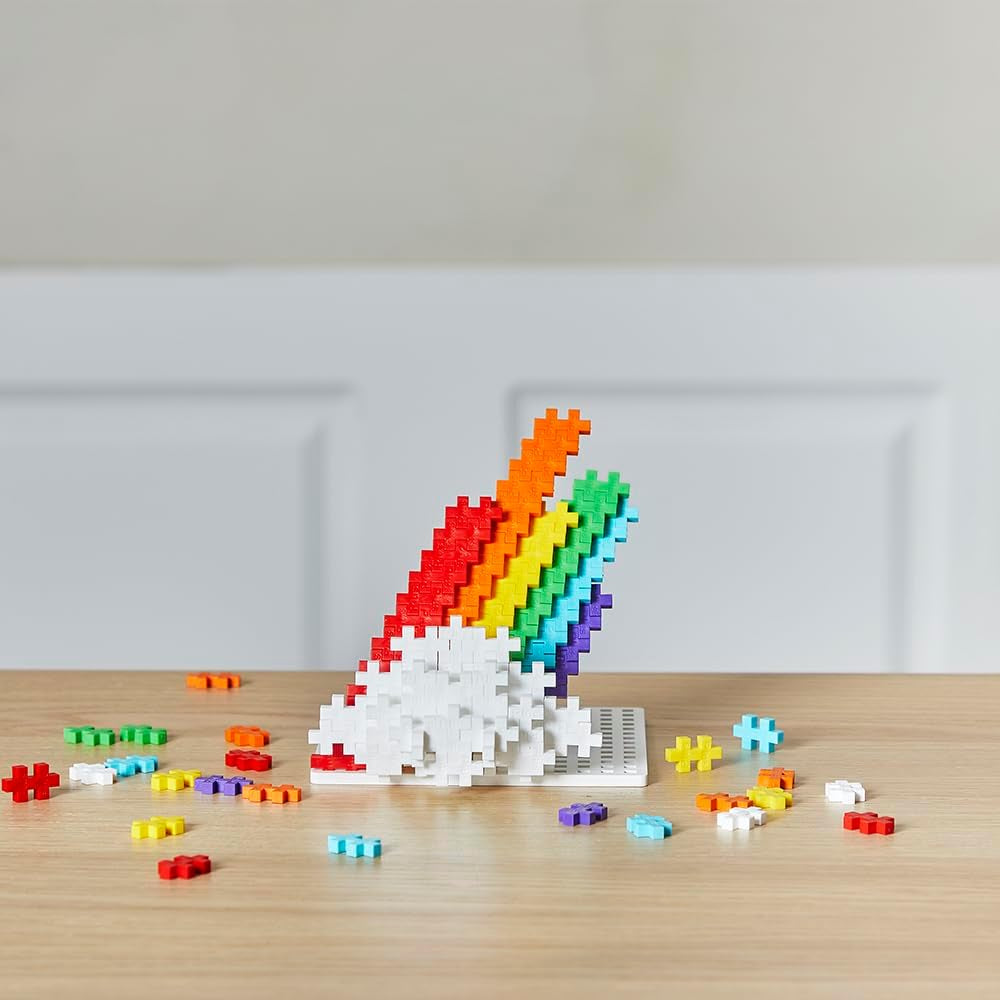 Plus-Plus 9604262 Geniales Konstruktionsspielzeug, Regenbogen, Kreativ-Bausteine Tube, 240 Teile