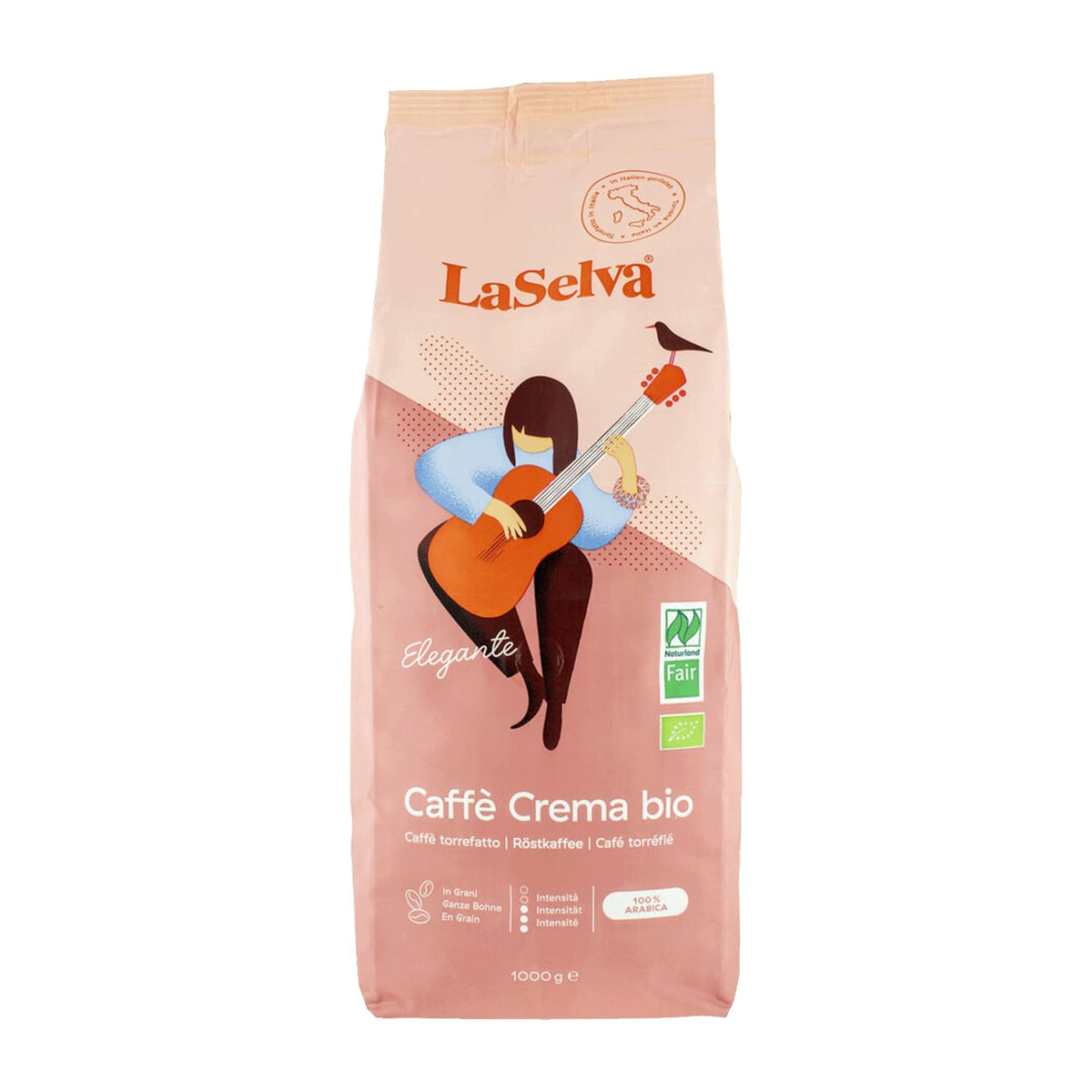 Café torréfié Caffé Crema Elegante, grains entiers, bio, 1 kg