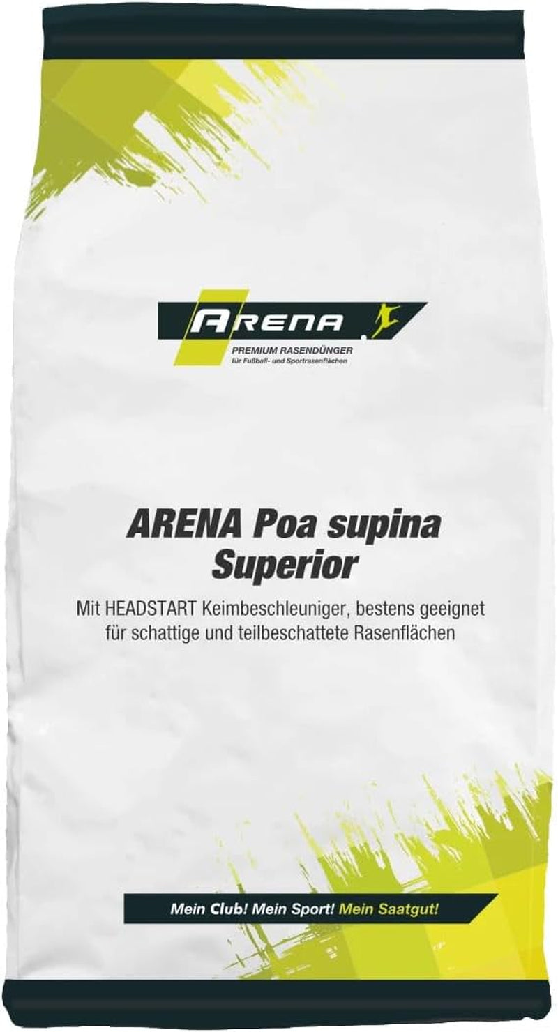 ARENA Poa Supina Superior Rasensamen Mit Keimbeschleuniger 3Kg I Premium Schattenrasen I Tiefschnittverträglich Und Schnelkeimend