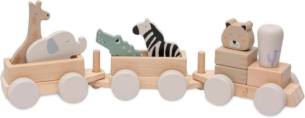 Jollein 112-001-67090 Jouet en bois à roulettes, vert Toys Bebe Naty Shop Jungle Jambo