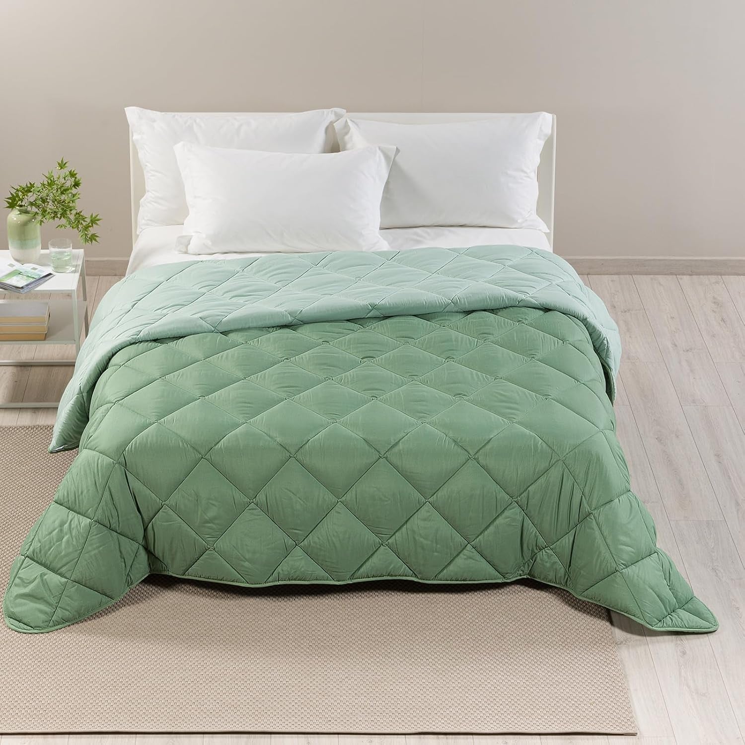 Caleffi Couette d'hiver pour lit double 260 x 265 cm en microfibre pour lit double d'hiver doux et confortable rembourré durable lavable hypoallergénique fabriqué dans Naty Shop Couettes et couettes