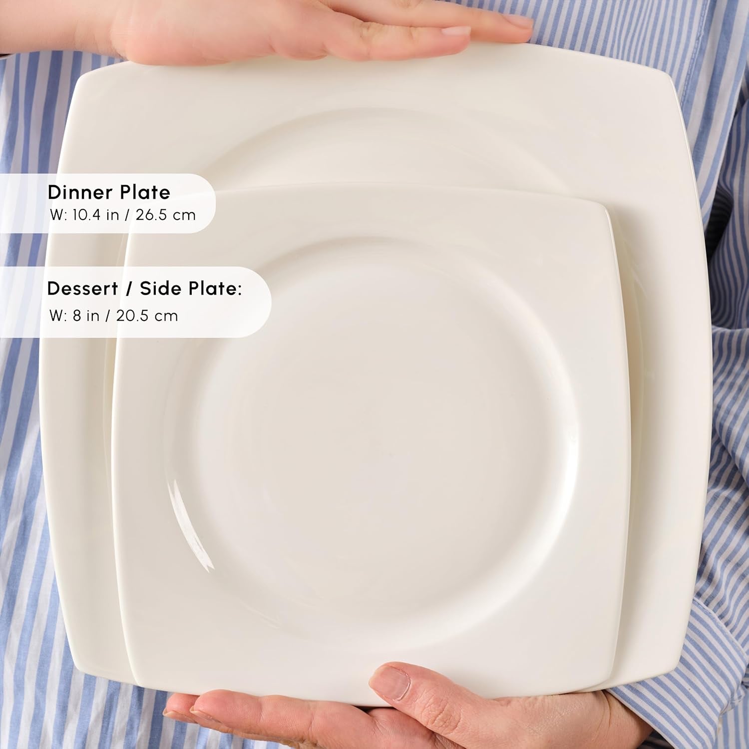 Karaca Jamie White Service de table pour 12, 52 pièces – Vaisselle élégante en porcelaine pour 12 | Comprend des assiettes, des tasses, des bols |