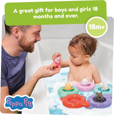 Tomy Toomies Peppa's Pool Party - 5 tasses avec anneau de connexion avec 5 jouets pour enfants Peppa Pig & Friends Water Squirter - jouets de bain +18 mois - Jouets de bain et jouets de piscine pour enfants Bebe Toys Naty Shop