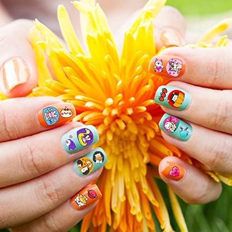 Autocollants pour ongles mignons pour enfants, 20 feuilles d'autocollants pour ongles 3D qui brillent dans le noir, fleurs colorées, décorations Nail Art, autocollants pour ongles, autocollants auto-adhésifs, accessoires de décoration DIY