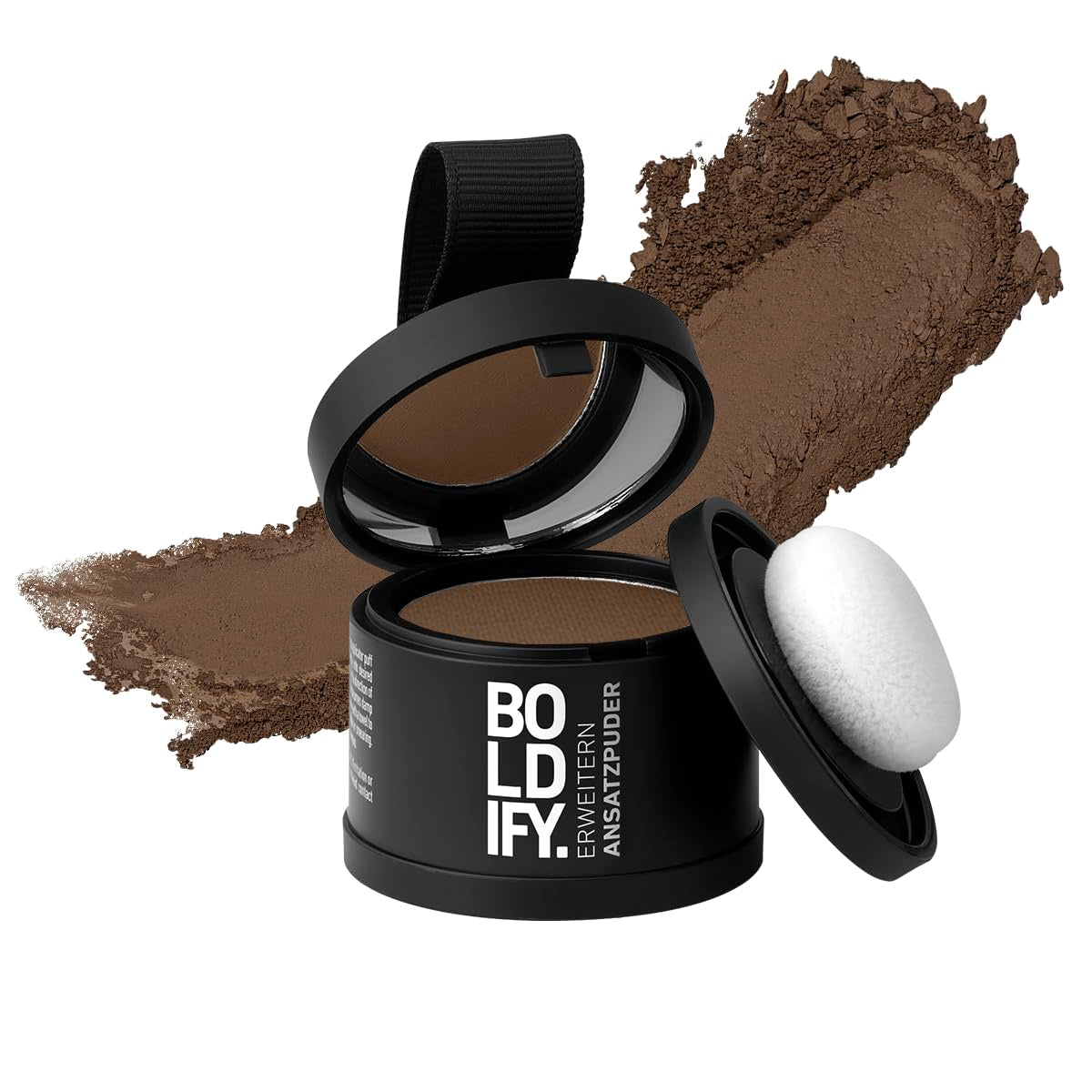 BOLDIFY Root Powder 4g - Correcteur de cheveux épaississant pour femmes et hommes 48h Couverture grise Maquillage imperméable pour dissimuler les racines (Noir) Naty Shop Teinture capillaire Châtain clair 4G (1 paquet)