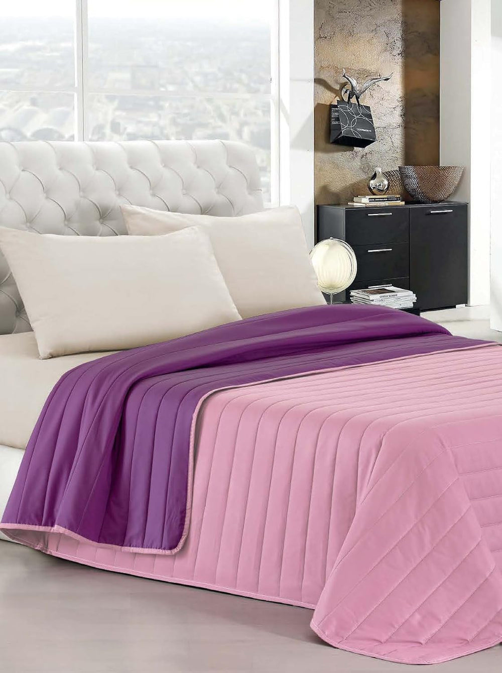 Linge de lit italien Estivo lit simple, linge, Aqua, 170 X 270 Cm Couettes et couettes Naty Shop Viola/Lilla 170 X 270 Cm