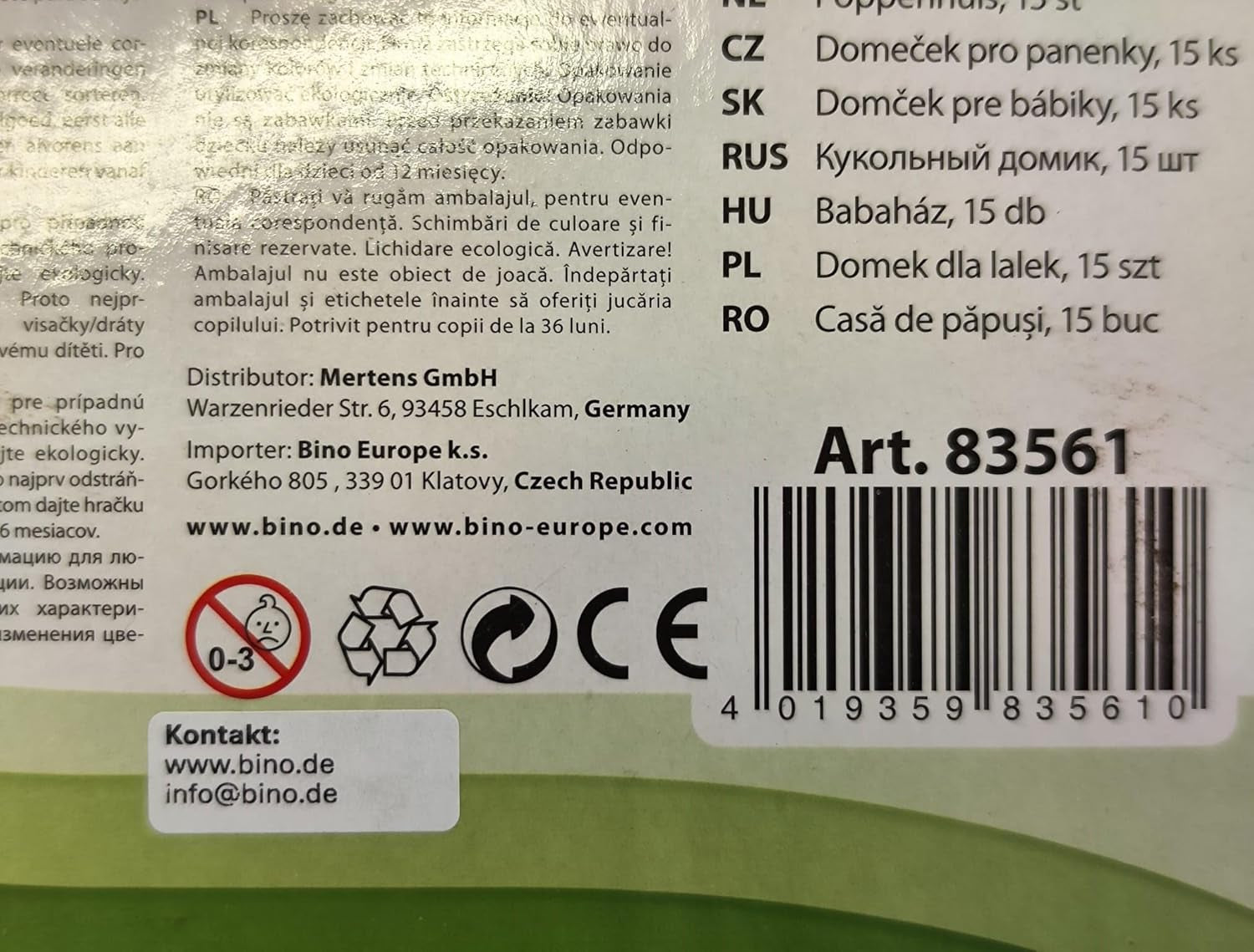 Bino World of Toys Casă de păpuși cu balcon, Jucărie pentru copii mici de la 3 ani, cu 3 etaje, scări, 4 camere și balcon incl. 15-TLG. Accesorii, Pentru a promova abilitățile copiilor, Design roz Casute de papusi Naty Shop