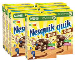 NESTLE Nesquik Duo, Céréales au Chocolat Noir et Blanc avec Farine Complète, Paquet de 7 x 325 Grammes Céréales Naty Shop