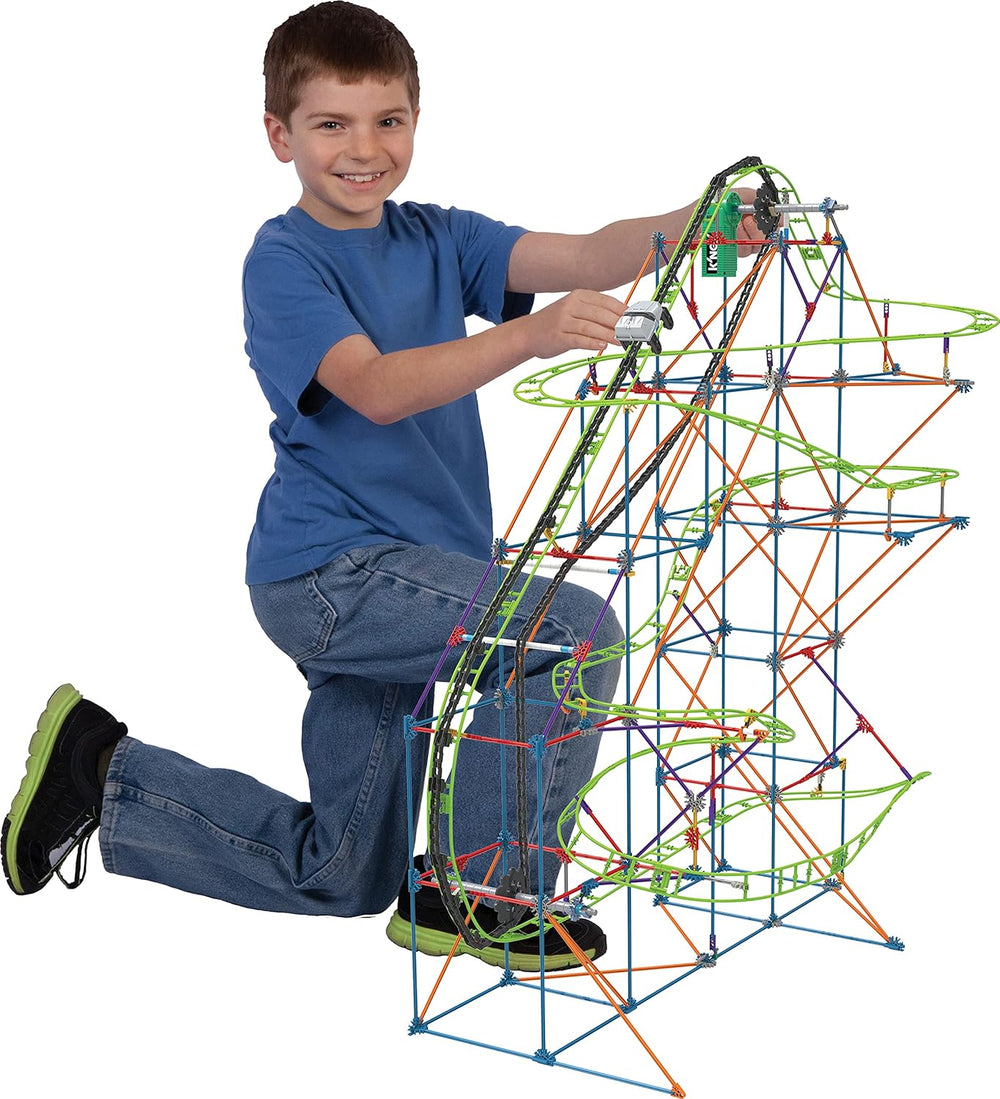 K'NEX 51438 Typhoon Frenzy Roller Coaster, modèle 2 en 1, ensemble de construction coloré pour garçons et filles, jouet de 19 pieds, ensemble de construction pour enfants de 640 pièces pour enfants âgés de 9 ans et plus