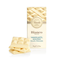 Venchi - Tablette de chocolat extra blanc, 78 g - à la vanille - Sans gluten