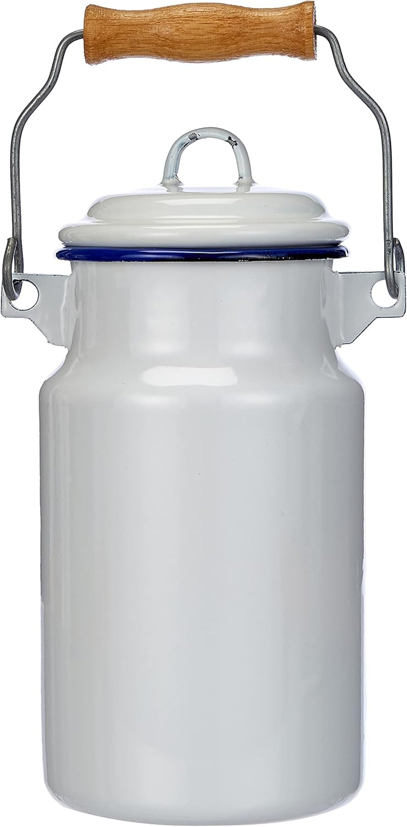 904301 Bidon de lapte 1 L, oțel, alb / albastru, 10 x 10 x 22 cm