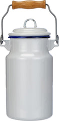 904301 Bidon de lapte 1 L, oțel, alb / albastru, 10 x 10 x 22 cm