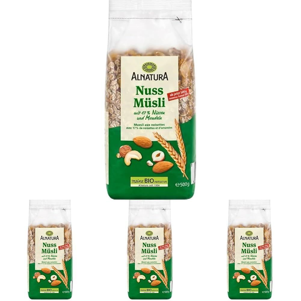 Muesli bio aux noix, 17% noix et amandes, 0,5 kg