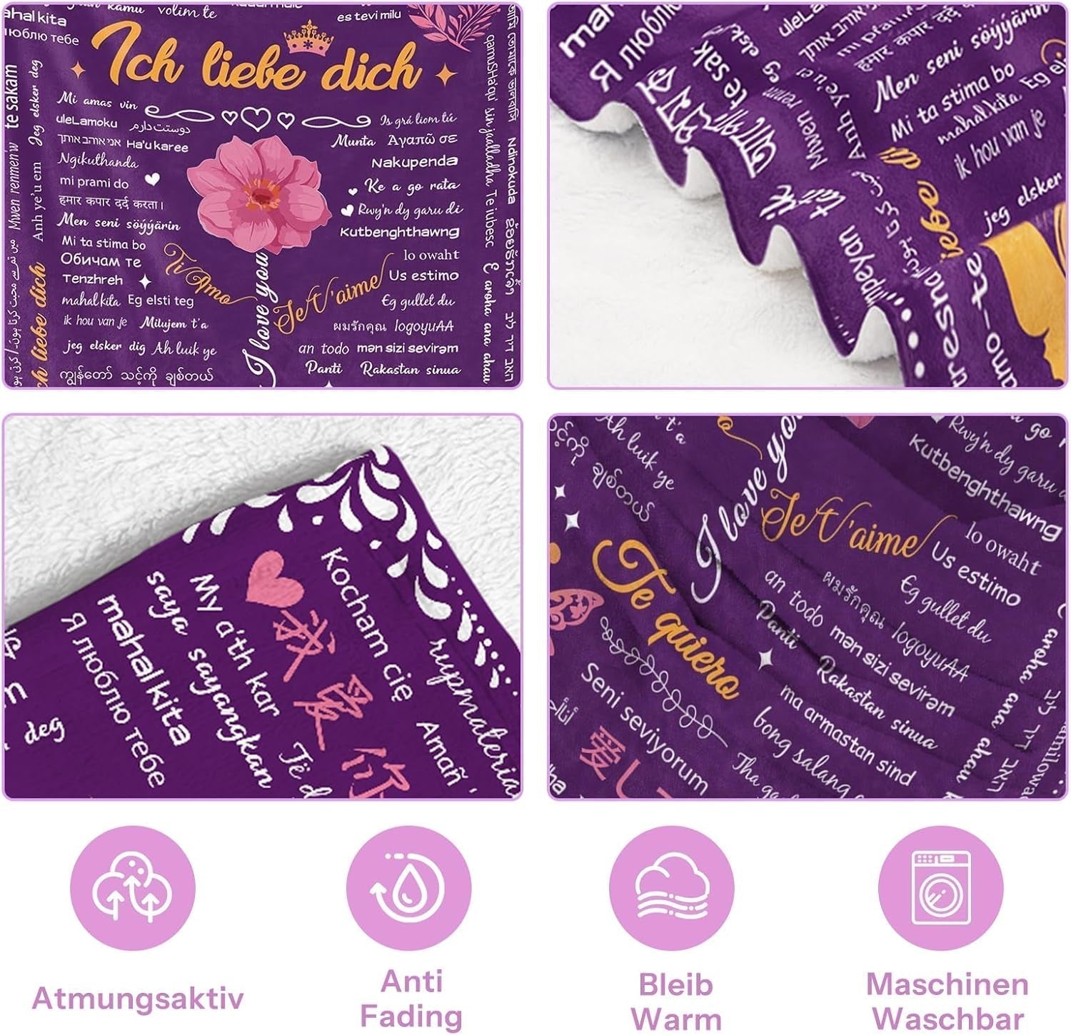 Cadeaux pour maman, cadeau d'anniversaire pour les couples, les femmes, les maris, les sœurs et les mères, sécurité idéale pour la fête des mères, la Saint-Valentin et Noël, lits et couvertures 127 x 152 cm Yasrlvun