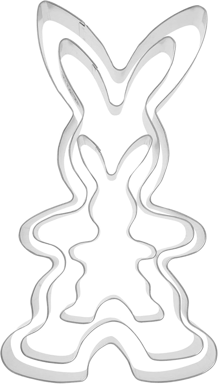 Dr. Oetker Lot de 3 emporte-pièces en forme de lapin – Pâques dorées, plateau/tôle d'acier étamé, passe au four, fabriqué en Allemagne