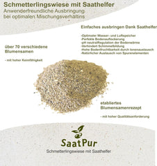 50-75 M² Schmetterlingswiese 0,5 Kg (Ohne Gras, Mit Saathelfer) – Für Sandige Standorte 500G Wildblumenmischung Blumenmischung