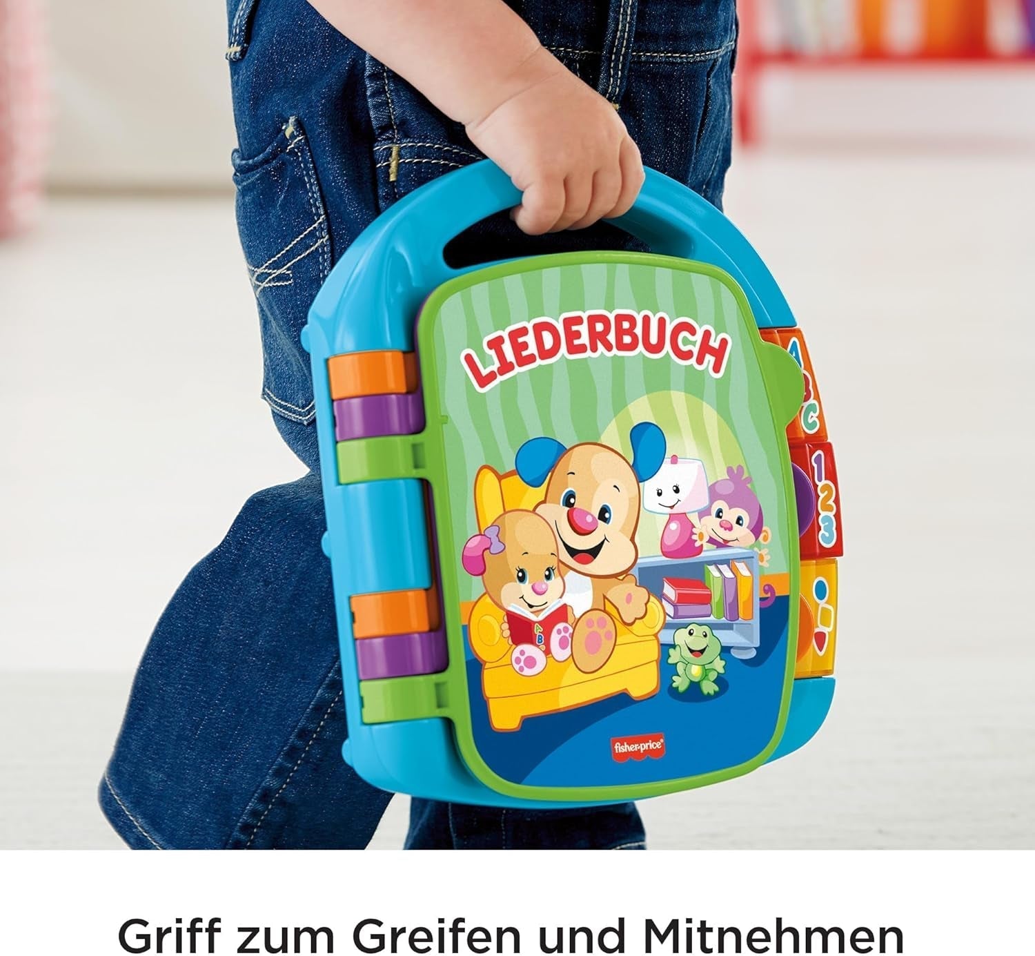 Fisher-Price Learning Fun, Livre de chansons, Livre de musique pour bébé, Jouet musical pour bébé, Livre électronique pour bébé, à partir de 6 mois, Version allemande, CDH40 Baby Toys Naty Shop
