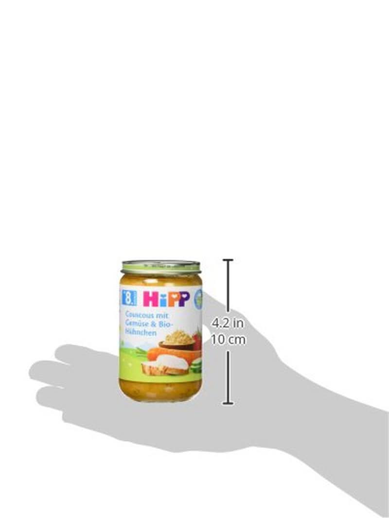 Hipp Couscous aux légumes et poulet bio, pack de 6 (6 X 220 grammes) Mère et Enfant Naty Shop