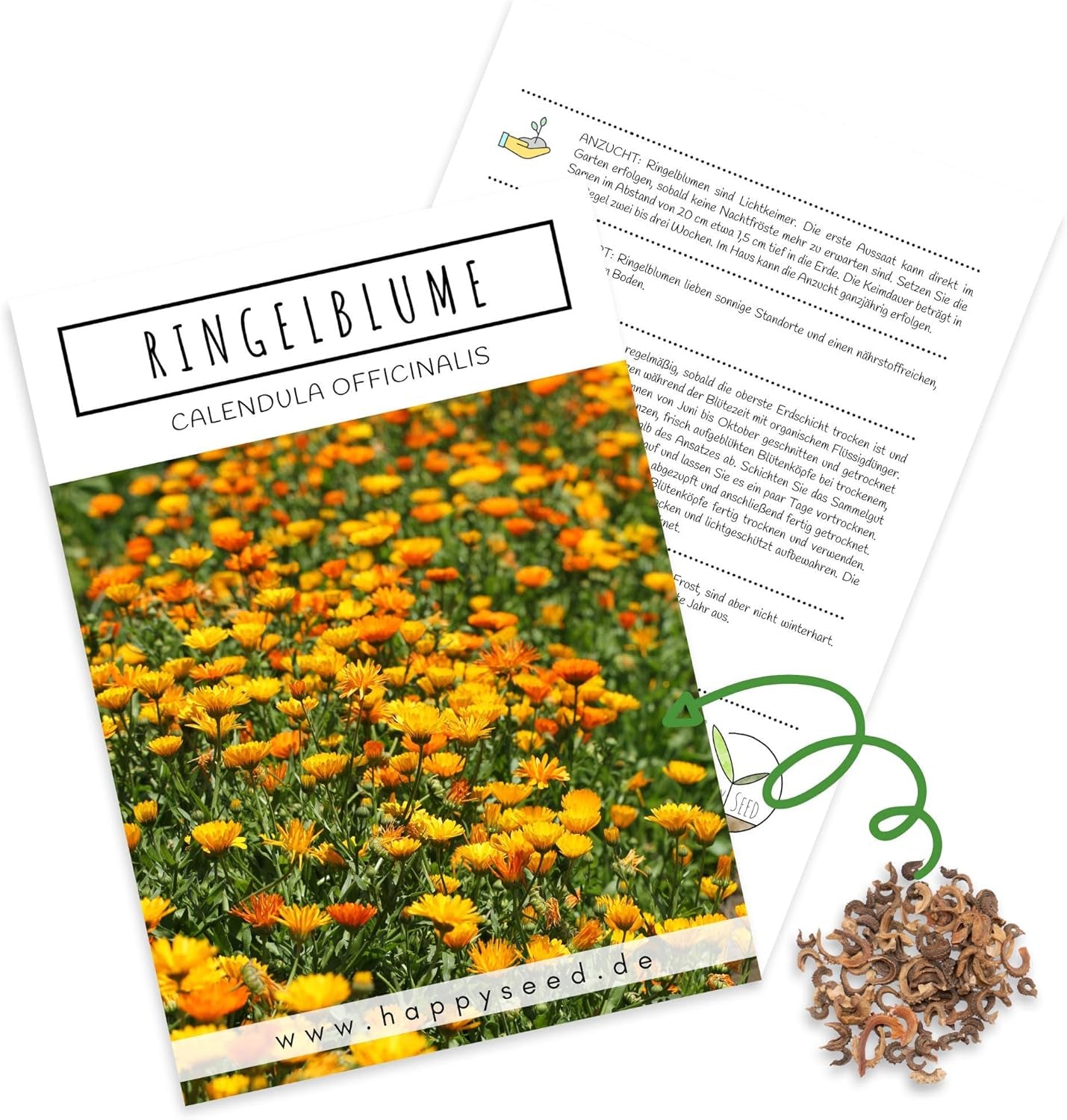 Graines de Calendula (Calendula officinalis) - Plante médicinale polyvalente aux fleurs comestibles et idéale pour une prairie fleurie colorée (Abendrot)