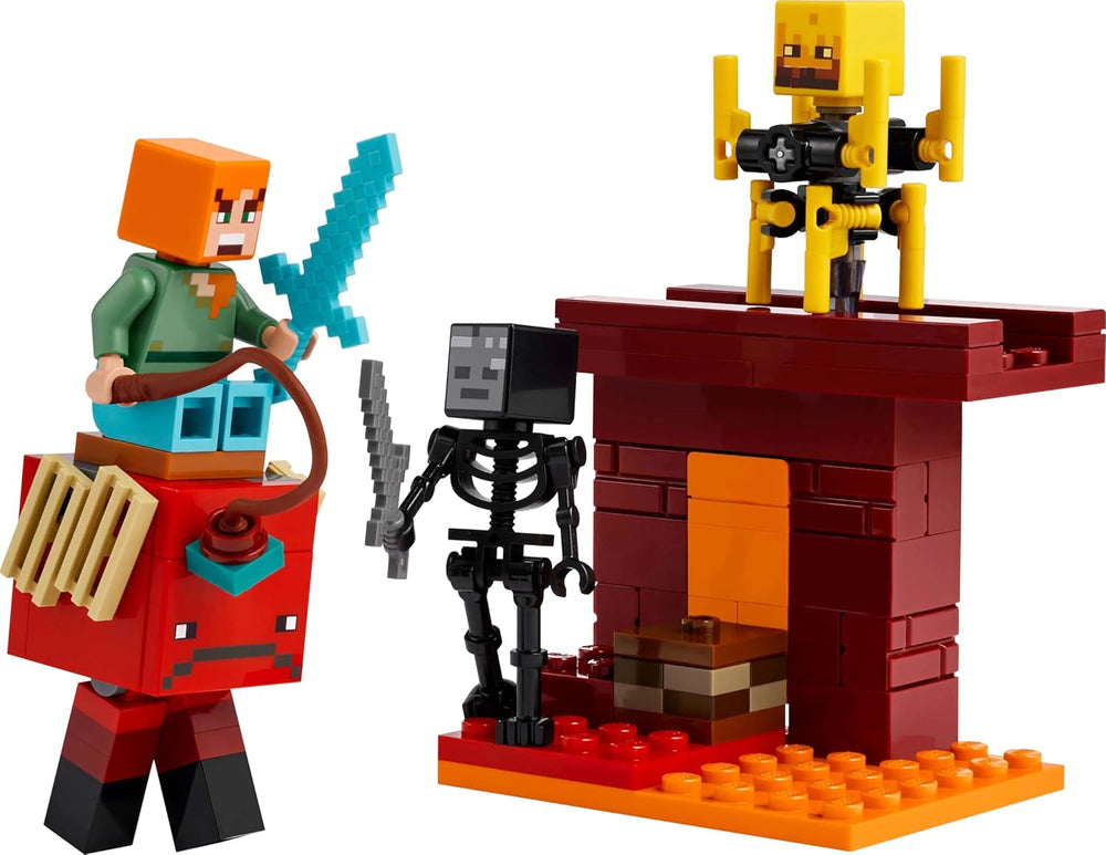 LEGO Minecraft Lava Duel of the Deep, jouet pour les fans de jeux vidéo, forteresse avec figurines dont Alex, Skeleton Wither, Lohe et Strider, cadeau pour filles et garçons de 6 ans 21266 Ensembles de construction Beuche den LEGO-Store