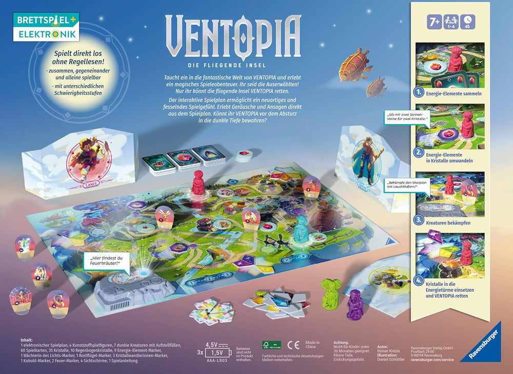 Ravensburger 24582 Ventopia - Jeu de société électronique The Flying Island pour enfants à partir de 7 ans pour 1 à 4 joueurs