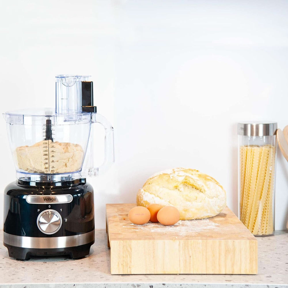 Allez! Machine de cuisine 8 en 1, 3-L-Schüssel, 1,75-L-Mixbehälter, 2 Geschwindigkeitsstufen, Turbo-Funktion, 1000 W, Schwarz/Silberfarben, VG HA 3001 Mother and Child Naty Shop