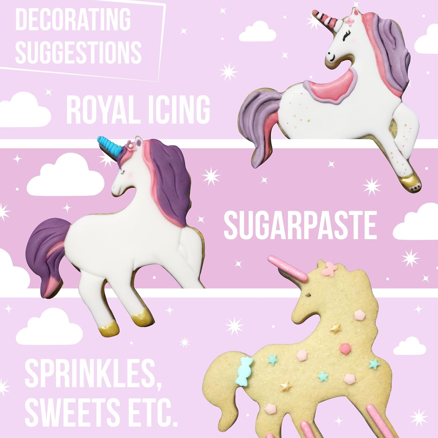 Lot de 3 Biscuits Licorne, Bleu