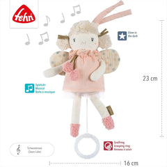 Fehn mini boîte à musique fée - peluche et aide-sommeil : boîte à musique à remontage avec la douce mélodie "Le Lac des Cygnes" apaise dans toutes les situations - pour les bébés et les jeunes enfants à partir de 0 mois Jouets Bebe Naty Shop